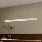 LED-hængelampe Silvano, sand, længde 115 cm, CCT, touchdimmer