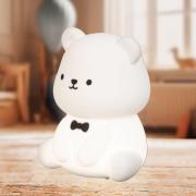 LED-akkulampe Karl, hvid, højde 13 cm, silikone