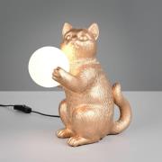 Bordlampe Gatio, guldfarvet, højde 30 cm, kunstharpiks, G9