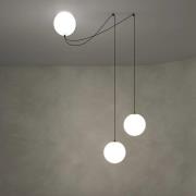 Maytoni LED-hængelampe Twins, sort, glas, Ø 20 cm