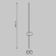 Maytoni LED-væglampe Light stick, sort, højde 90 cm