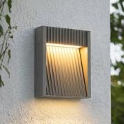 Lucande LED-udendørs væglampe Tavion, 16 cm, antracit, IP65