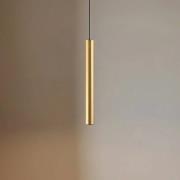 Lindby LED-pendellampe Lumaro, guld, 27 cm, 48V, dæmpbar