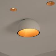 Vibia LED-loftlampe DUO, hvid, højde 19 cm, egetræ