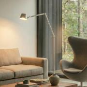 Lucande gulvlampe Silka, 216 cm, nikkel satin, justerbar