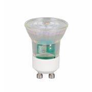 LED-reflektorpære mini, GU10, 4 W, 2.700 K, transparent, dæmpbar