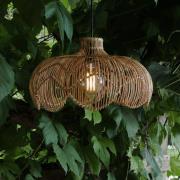 Udendørs hængelampe Belle, naturrotting, Ø 43 cm, stik IP44