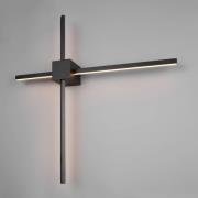 LED-væglampe Cassino, sort mat, bredde 67 cm, metal