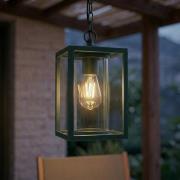 Lucande udendørs hængelampe Ferda, grøn, IP44, glas, E27