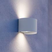 Udendørs LED-væglampe Calpino 3, hvid, bredde 14 cm, 2 lyskilder