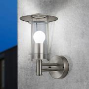 Udendørs væglampe Lisio, rustfrit stålfarvet, højde 30 cm, stål