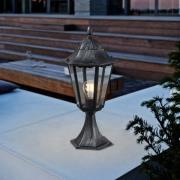 Sokkellampe Navedo, sort/sølv, højde 47 cm