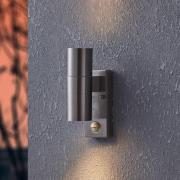 LED-væglampe Riga 5 stål 21 cm, stål, sensor 2 lyskilder.