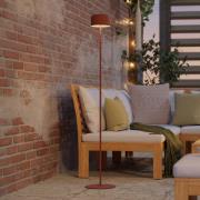 Roccanova-L solcelledrevet LED-terraselampe, orange, højde 120 cm