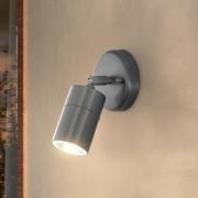 Udendørs spotlampe Stockholm, stålfarvet, udhæng 10 cm