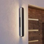 udendørs LED-væglampe Vascella, sort, længde 60 cm, metal