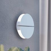 Udendørs LED-væglampe Vascella, hvid, Ø 18 cm, metal