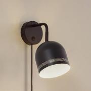 Nola væglampe Oura, sort, stik, justerbar, jern