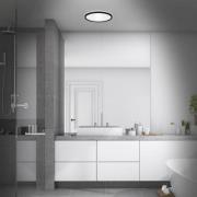LED-loftlampe til badeværelset Slim Drip, sort, Ø 29 cm, IP44