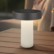LED-batteridrevet solcellebordlampe Poga, antik hvid/antracit, IP44