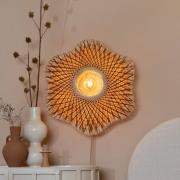 GOOD & MOJO væglampe Madura, Ø 60 cm, natur/brun, stik