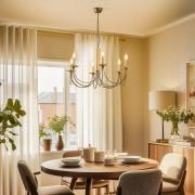 Lysekrone Dofa, messing antik/sort 6 lyskilder