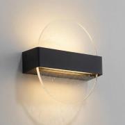 Lucande LED-væglampe Narkelo, sort/klar, CCT, IP44