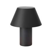 LED-solcellebordlampe Vivo, sort, IP44, højde 30 cm, dæmpbar.