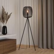 Gulvlampe Romazzina, sort, højde 141 cm, metal, E27
