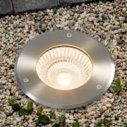 Arcchio LED-indbygget gulvspot Thentos, Ø 18 cm, 60°, nikkel, IP67