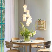 Hængelampe Pilule Double, hvid højglans, Ø 15 cm, glas