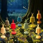 Kare LED-batteridrevet bordlampe Animal Rabbit, petrol, IP44, 29 cm