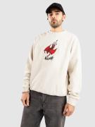 Welcome Diver Pigment Dyed Embroidered Crew Sweater hvid