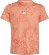 Adidas Aeroready 3stripes Allover Print Tshirt Piger Tøj Orange 152