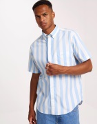 Gant Reg Poplin Parasol Stripe Ss Shirt Kortærmede skjorter Blue