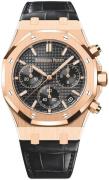 Audemars Piguet Herreur 26240OR.OO.D002CR.01 Royal Oak Sort/Læder