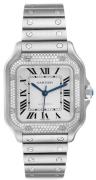 Cartier Dameur W4SA0005 Santos De Sølvfarvet/Stål