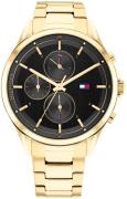 Tommy Hilfiger Dameur 1782423 Stella Sort/Gul guldtonet stål Ø38 mm