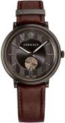 Versace Herreur VEBQ00419 V Circle Sort/Læder Ø42 mm