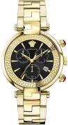 Versace Herreur VE2M00621 Revive Sort/Gul guldtonet stål Ø41 mm