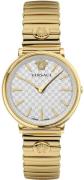 Versace Dameur VE8104822 V Circle Sølvfarvet/Gul guldtonet stål