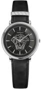 Versace Dameur VE8102619 V Circle Sort/Læder Ø38 mm