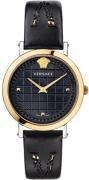 Versace Dameur VELV00120 Medusa Chain Sort/Læder Ø38 mm