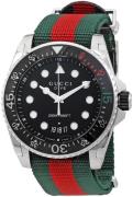 Gucci Herreur YA136209A Dive Sort/Tekstil Ø45 mm