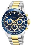 Stührling Original Herreur 3960.6 Aquadiver Blå/Gul guldtonet stål