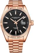 Stührling Original Herreur 3935.4 Lineage Sort/Rosaguldtonet stål