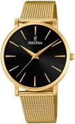 Festina Dameur F20476-2 Sort/Gul guldtonet stål Ø38 mm