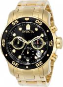 Invicta Herreur 0072 Pro Diver Sort/Gul guldtonet stål Ø48 mm