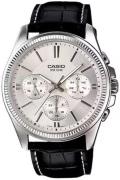 Casio Herreur MTP-1375L-7AVDF Classic Sølvfarvet/Læder Ø42 mm
