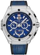 Stührling Original Herreur 1018.02 Monaco APO Chrono X Blå/Læder